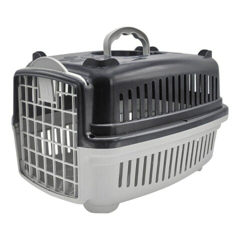 Transportadora Rígida Para Mascotas N3 Perro Gato Resistente Variante Color Gris