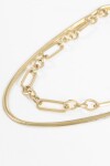 Collar acero doble cadena dorado