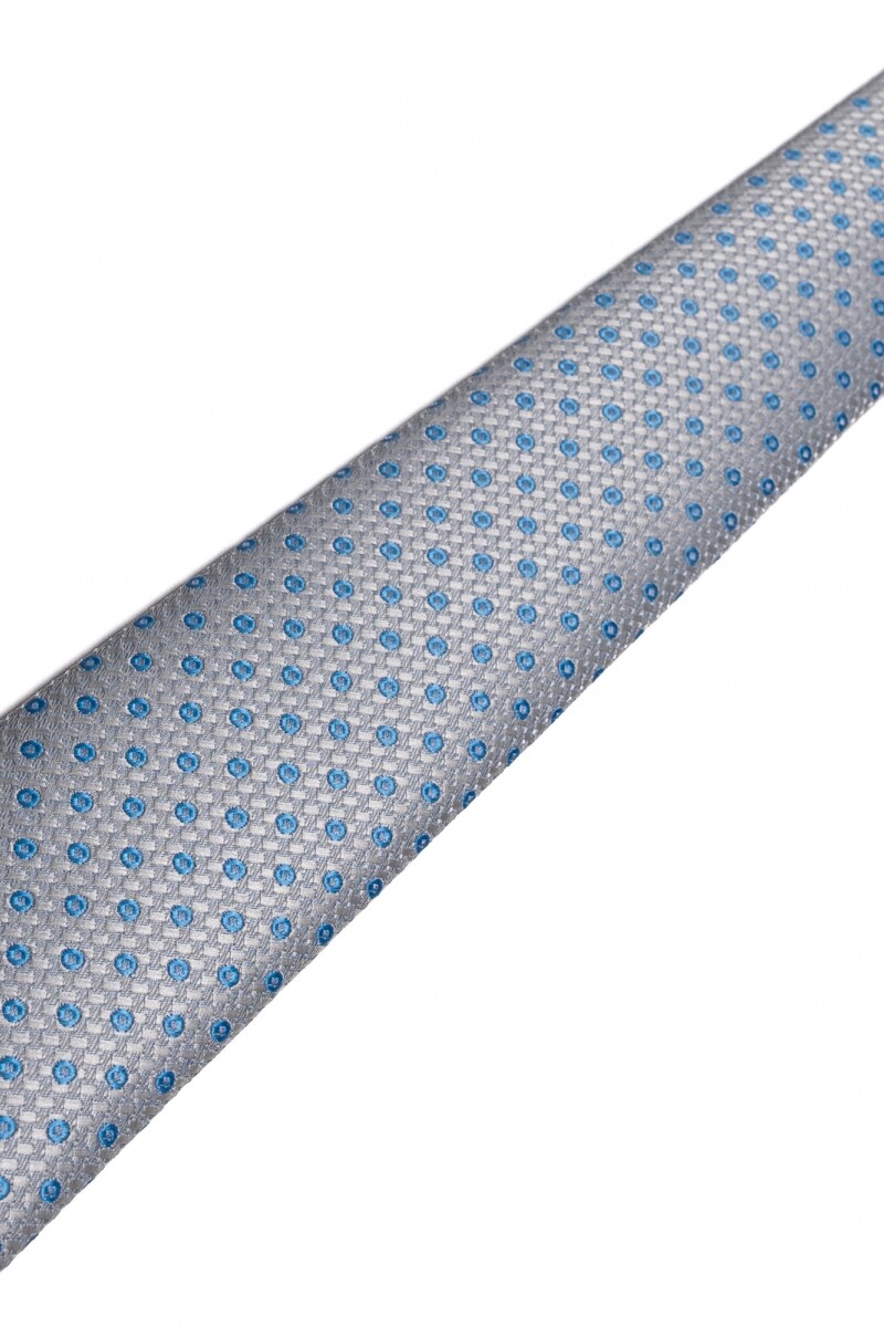 Corbata 8 cm GRIS PUNTOS
