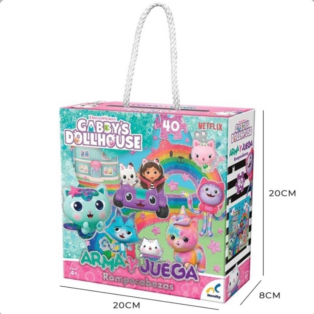 Puzzle 40P. Arma Y Juega Glitter Gabbys Dollhouse PUZZLE 40P. ARMA Y JUEGA GLITTER GABBYS DOLLHOUSE JCA-4306