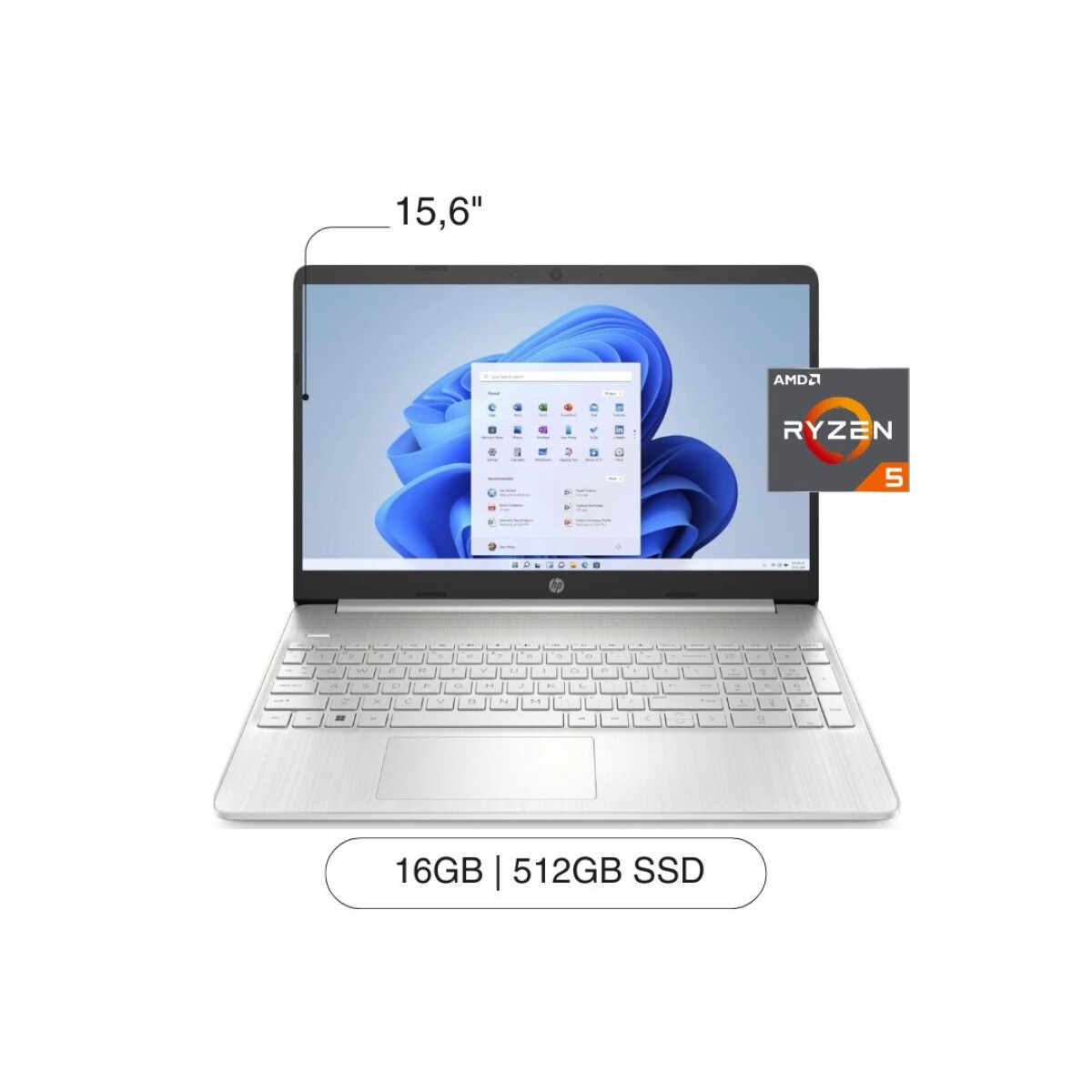 Notebook HP 15-EF2015NR 15.6' FHD 512GB SSD / 16GB R5 W11 - Silver 