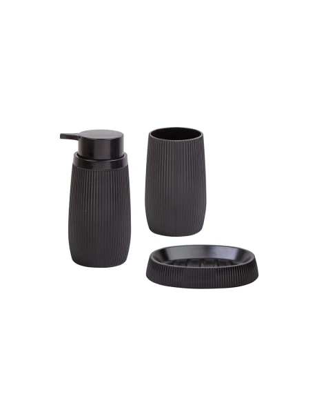SET 3PCS BAÑO PP NEGRO C/RAYITAS SET 3PCS BAÑO PP NEGRO C/RAYITAS