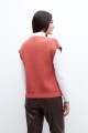 Cardigan manga corta lacre
