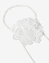 Pañuelos Raso Choker Con Flor Doble - Blanco Crudo