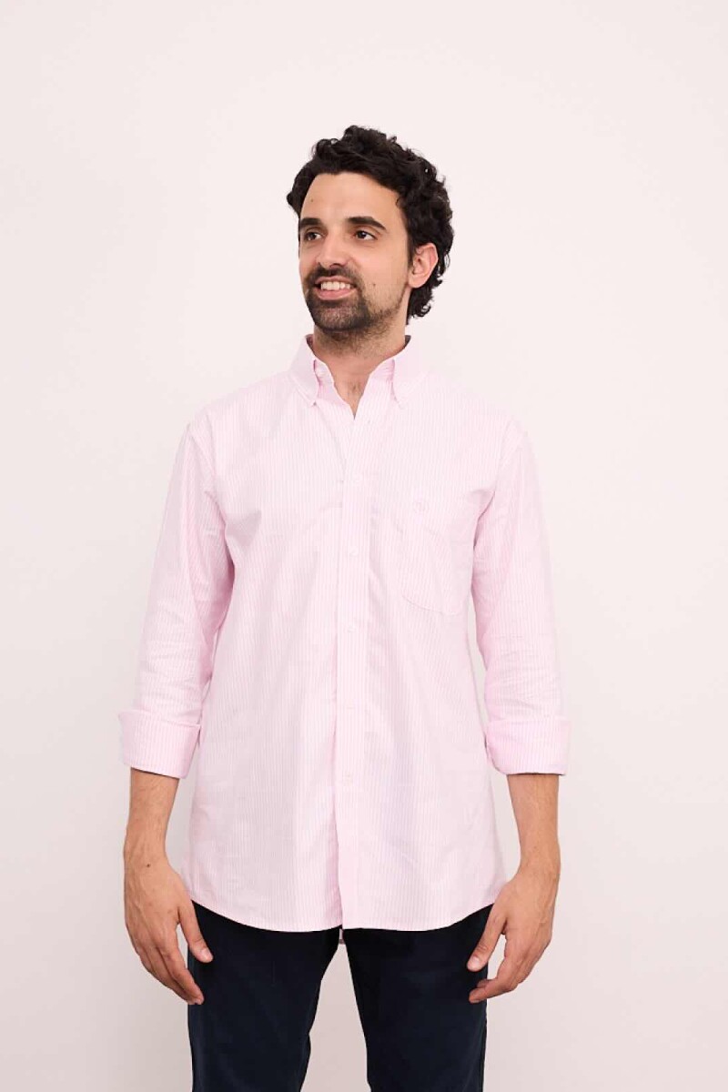 Camisa Oxford Rayada Brixton Rosada