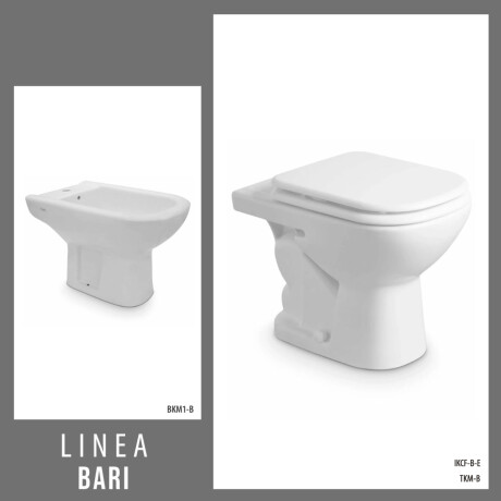 INODORO CORTO TAPA Y BIDET JUEGO DE LOZA BARI BLANCO FERRUM 000