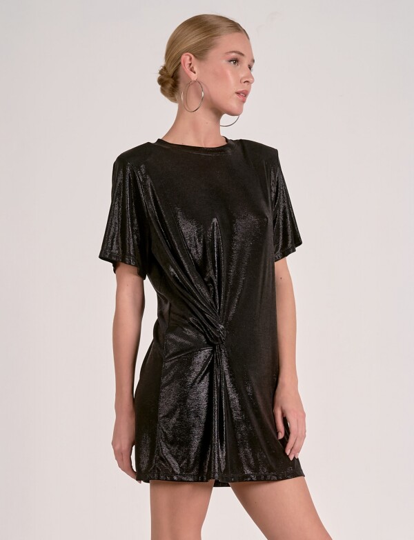 Vestido Satinado Nudo NEGRO