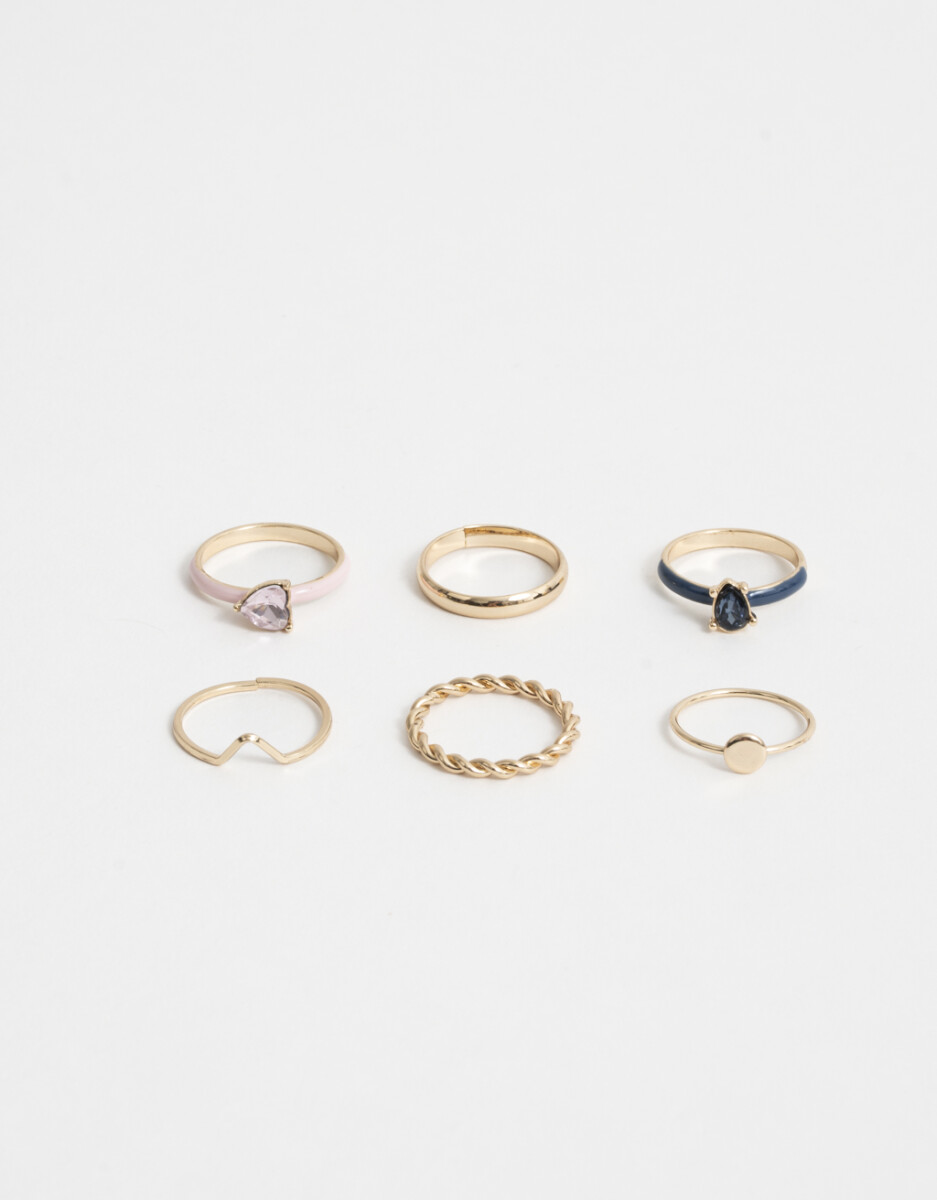 Sets De Anillos Con Strass Color 