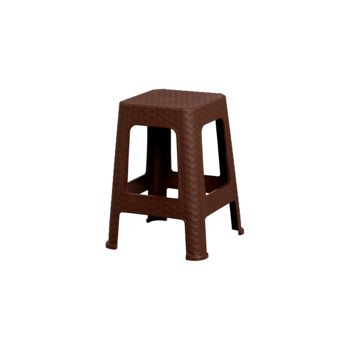 BANQUETA DE PLASTICO SIMIL RATTAN MARRON - MARRÓN 