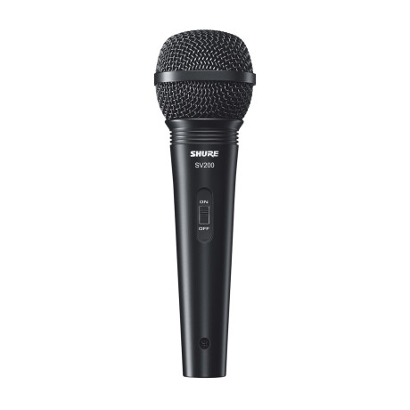 MICRÓFONO VOCAL CARDIOIDE DINÁMICO SHURE SV200 KARAOKE CABLE XLR Negro