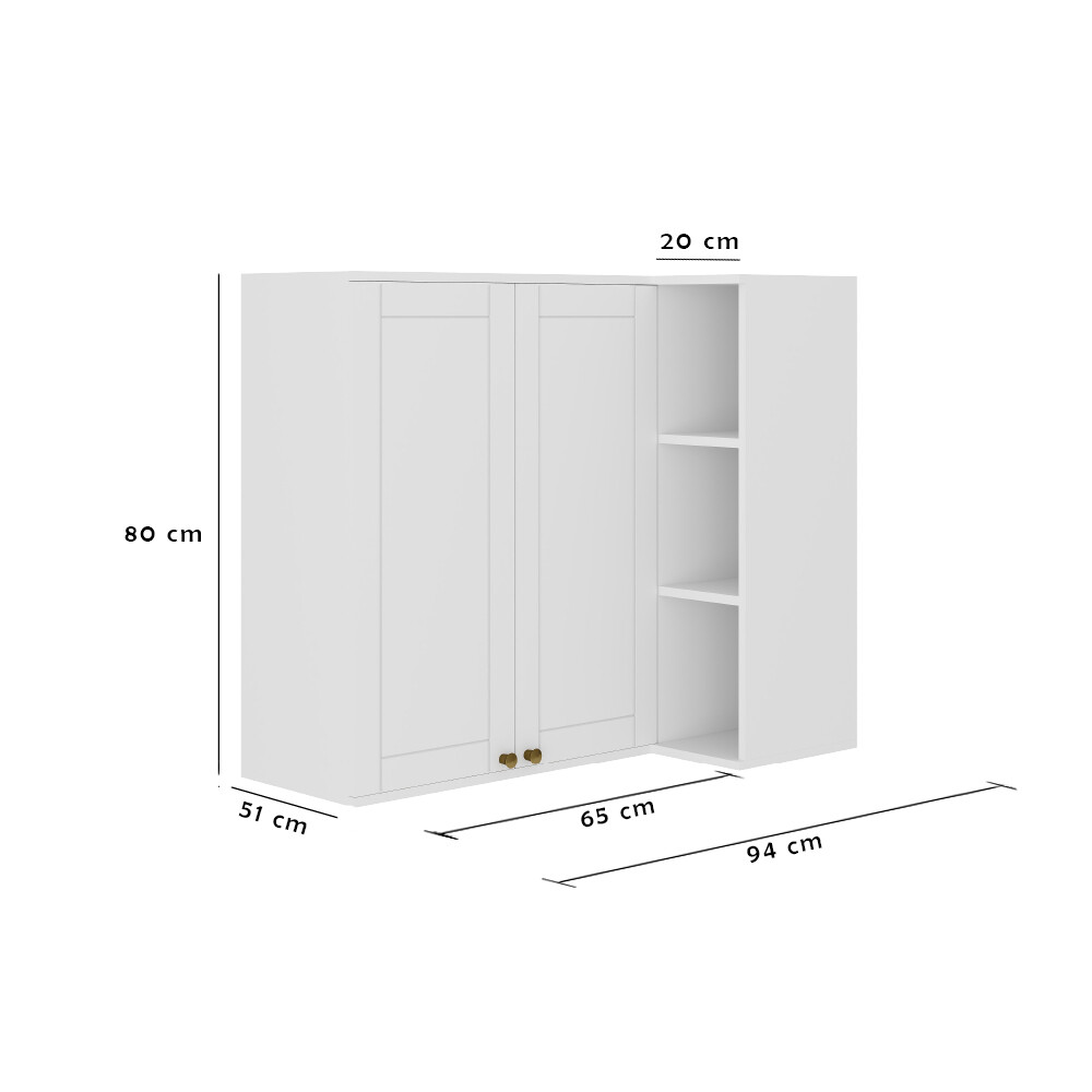 Aereo Esquinero Americana 80 cm 2 Puertas Blanco Aereo Esquinero Americana 80 cm 2 Puertas Blanco