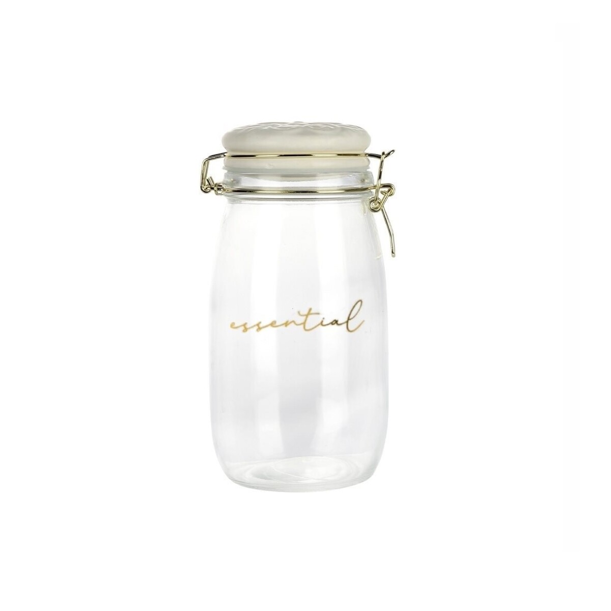 Recipiente Vidrio 1.5L T/Cerámica Blanca Essential 