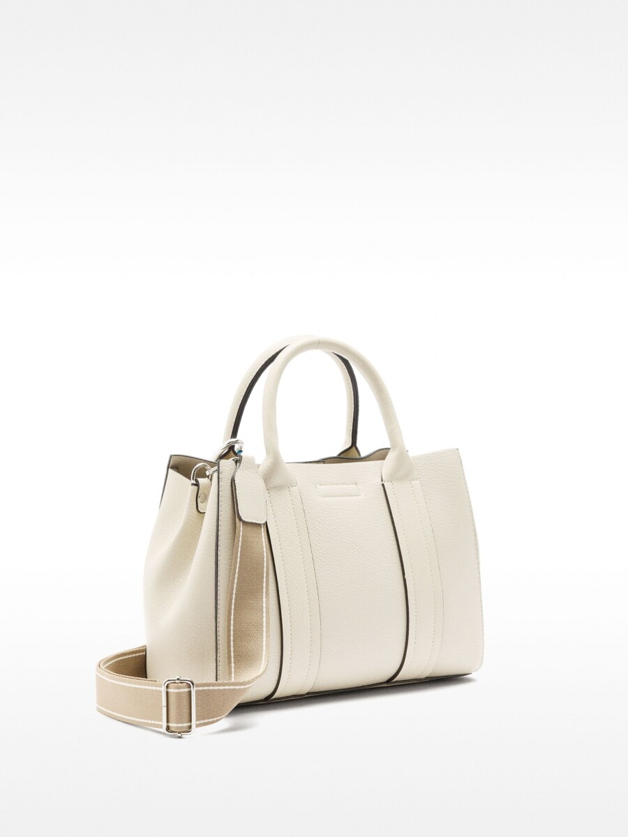 Bolso Tote Con Colgante M crudo