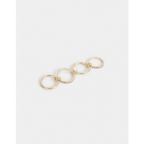 Anillo Con Strass Dorado