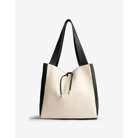 Shopper Con Bolso Combinacion Bicolor