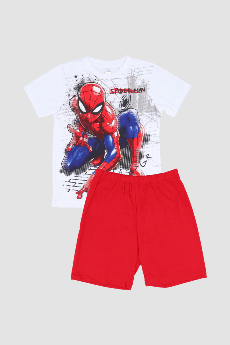 Pijama estampado spiderman - Blanco 