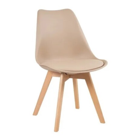 SILLA DE COMEDOR EAMES ACOLCHONADA Silla Eames Beige con Asiento Acolchado