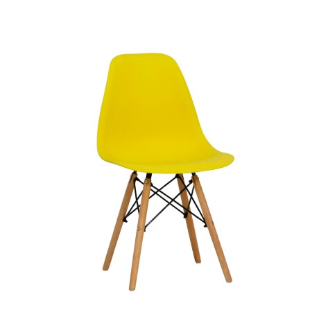 Silla Eames de colores y patas de madera Liso