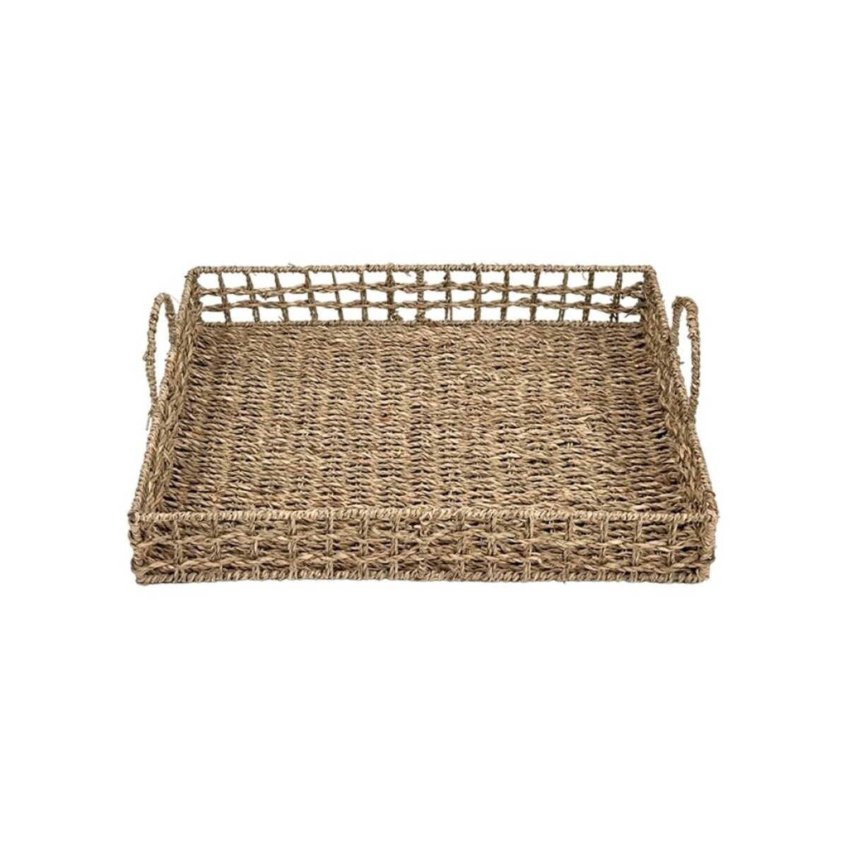 BANDEJA C/ASAS 40x30x8CM FIBRA NATURAL 