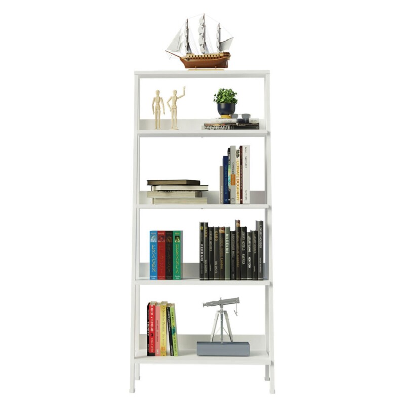 Estantería biblioteca multiuso Lumax escalera para Libros 4 Repisas Blanco
