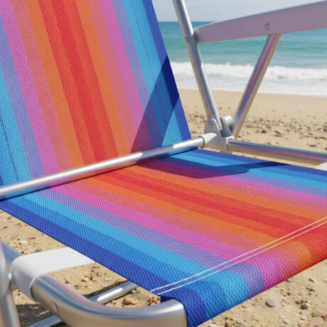 Set Sillas x2 Alum 120Kg + Sombrilla + Saca Arena Playa MOR Celeste/naranja