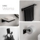 SET DE ACCESORIOS RECTO METAL BRILLO NEGRO PARA BAÑO NEGRO