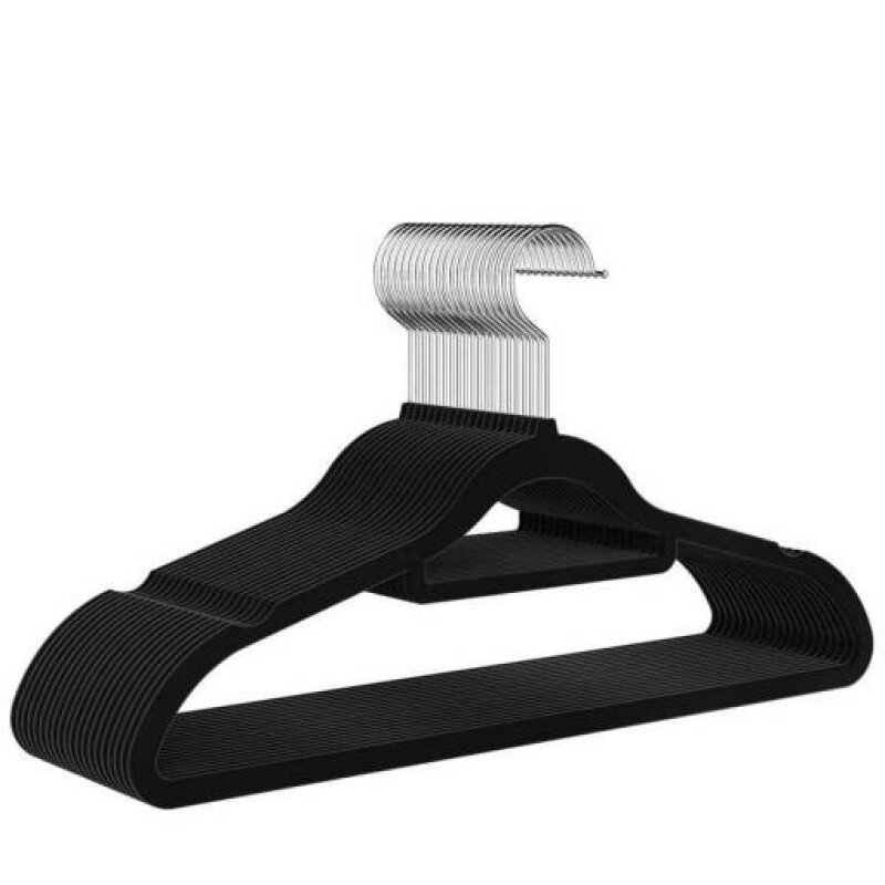 Percha de terciopelo antideslizante negro