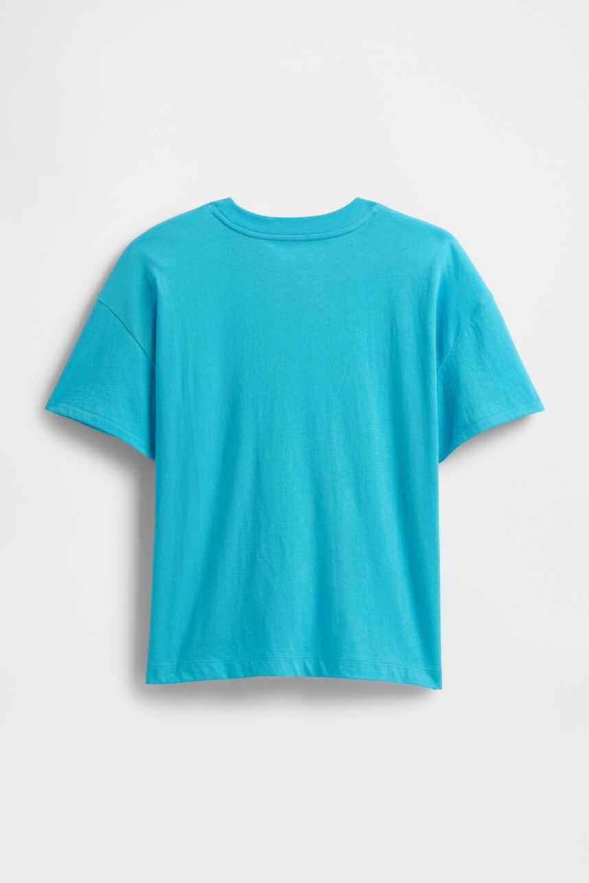 Remera Oversized Gráfico Niña Aquarius Blue 406