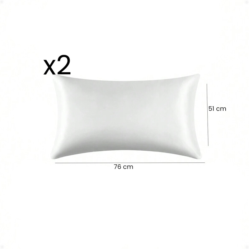 Funda Almohada De Satín Satén Tipo Seda Suave Blanco