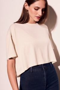 Remera Con Lino Crop Arena