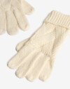 Guantes Tejidos Par De Guantes Con Punto Espigado - Blanco Crudo