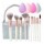 Set Maquillaje 10 Brochas y Pinceles c/ Estuche + Esponjas Plateado