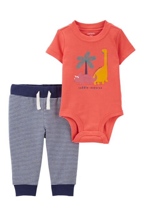 Set dos piezas con body de dinosaurios y pantalón 0