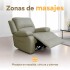Sofá Sillón Poltrona Reclinable Masajeador Electrico Cuerina Color Gris Cuerina