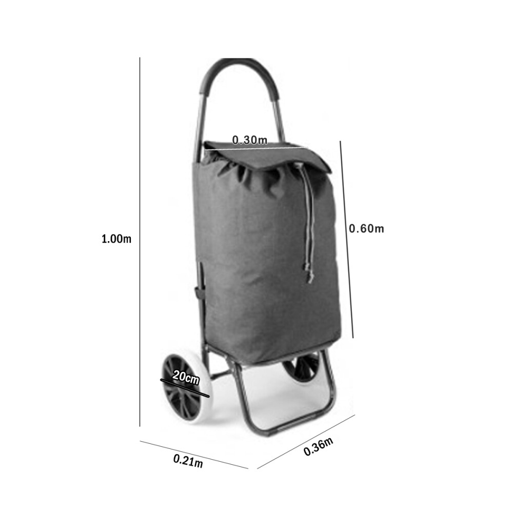 Carrito de Feria Con Ruedas Grandes Gris