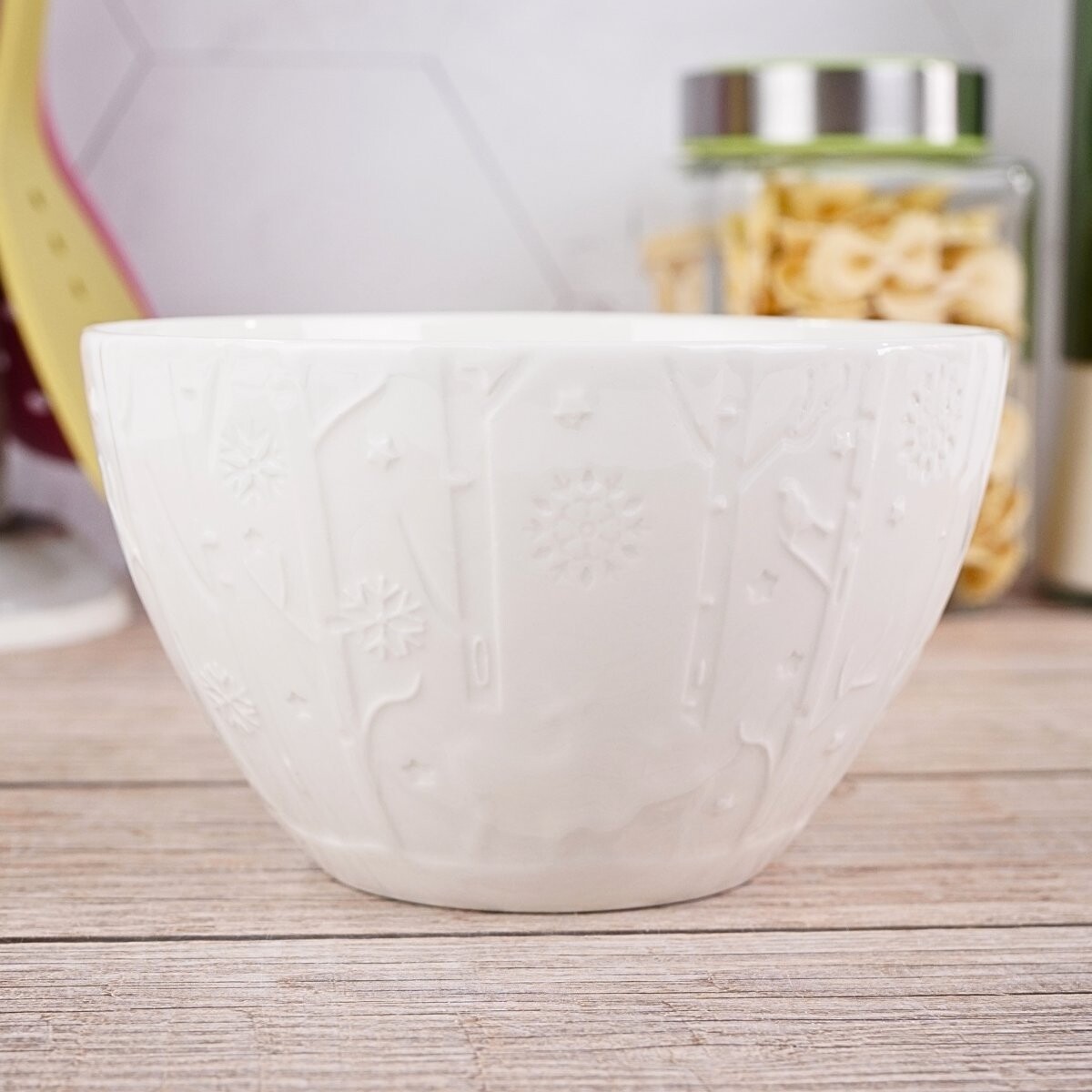BOWL CERAMICA BCA LABRADO NAVIDEÑO COPOS NIEVE 