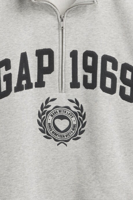 Buzo Deportivo Logo Gap Medio Cierre Mujer Heather Grey