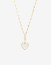 Cadena Corta con Dije Piedra Cadena Acero Con Dije Nácar - Dorado