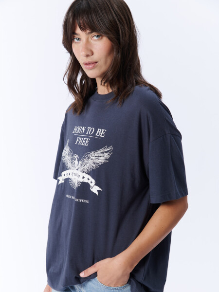 Remera oversize Estampa águila Gris Oscuro