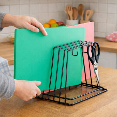 Soporte Organizador para 6 Tablas de corte Negro Soporte Organizador para 6 Tablas de corte Negro