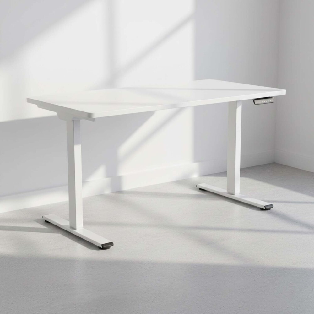 ESCRITORIO REGULABLE METAL-Y-MDF BLANCO E1PRO