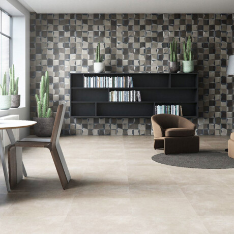 Porcelanato Marmolado Gris Mate Liso 90X90Cm Piso Pared GAMAS DE GRIS
