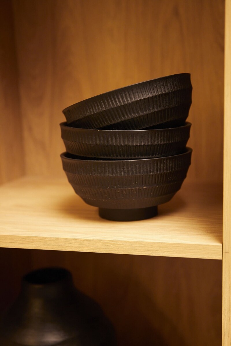 Bowl Bator Madera Mango Negro - Chico 