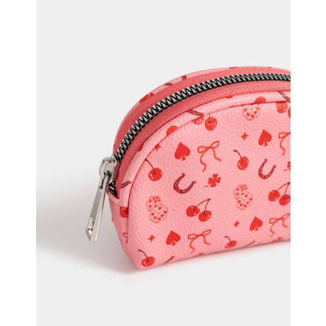 Monedero Cuerina Gatitos Rosa Viejo