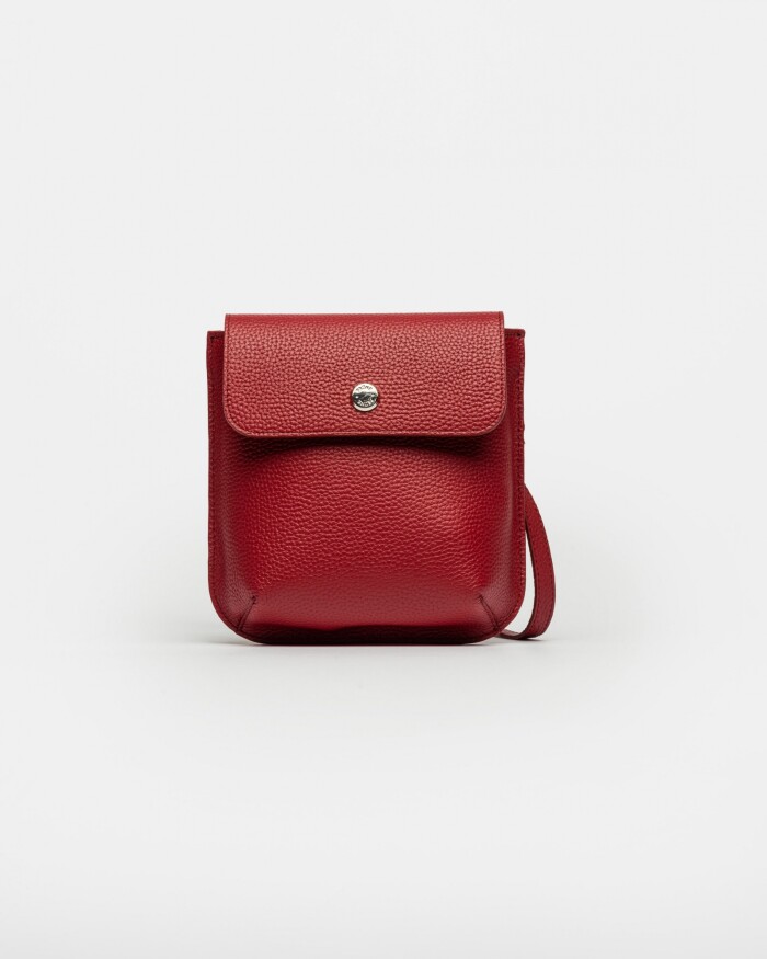 Mini Bag Liana En Cuero Graneado Rojo