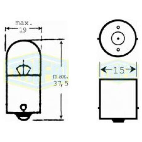 LAMPARA - 24V R10W BA 15s= 2643 TRIFA LAMPARA - 24V R10W BA 15s= 2643 TRIFA