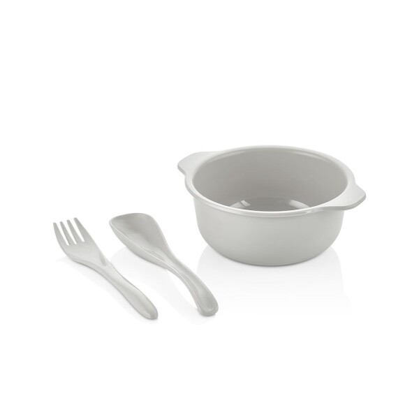 Set infantil cubiertos y bowl 400 ml 3 colores QLU Set infantil cubiertos y bowl 400 ml 3 colores QLU