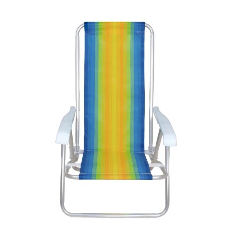 Reposera Silla Reclinable De Playa 4 Posiciones Aluminio Azul/amarillo