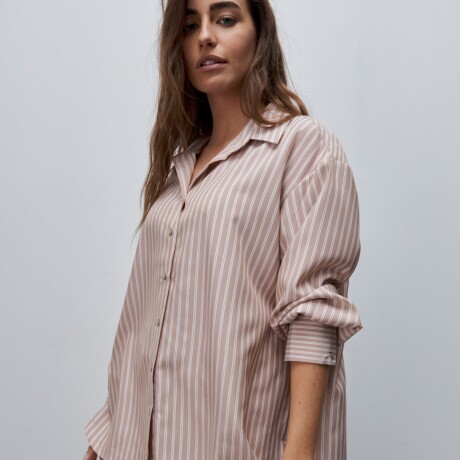CAMISA DANAE STRIPE Beige