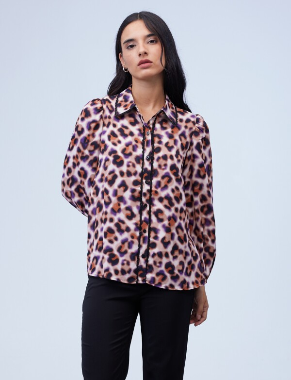 Camisa Gasa Puntilla MULTI/ROSA